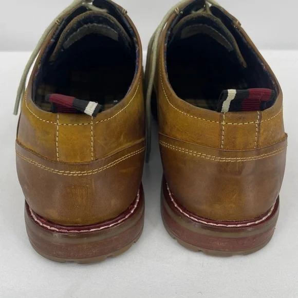 BEN SHERMAN Men\'s SIZE 9 Two-Tone Tan & Dark Brown Derby Shoes LEATHER BEN SHERMAN Men main image 3